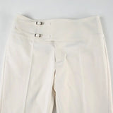 GETADME Vintage Y2K Korean Streetwear Pants Woman Low Rise Straight Loose Beige Trousers Button Up Basic 2000S Women Casual Pants