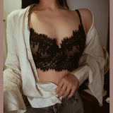 GETADME Sexy lace French new strappy bra, backless underwear, women's retro thin vest bra
