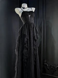 GETADME Gothic Black Strap Dress Women Casual Y2k V-neck Summer Evening Party Dresses Bodycon Slim High Street Chic Skinny Clothing