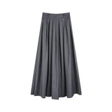GETADME TFETTERS Brand Black Pleated Skirt Women 2025 Spring and Autumn Maxi Skirt New High Waist  Long Skirt for Women Clothing