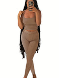 GETADME Yoga Wear Apparel Casual 2 Piece Summer Shorts Set For Women Sleeve Top Elastic Leggings Outfits