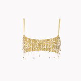GETADME Sexy Sequins Tassel Skirt Sets Women Sling Crop Tops Hip Package A-line Short Skirts 2025 Summer Chic Beach Party Outfits Lady