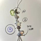 Getadme-Y2K Summer Ocean Style Cute Phone Charm Strap Seashell Jelly Fish Pendant Key Strap Lanyard Girl Woman Bag Keychain Keycord