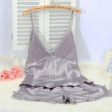 GETADME 2025 Summer New Pajamas Suit Lace Up Cami&shorts 2Pcs Lingerie Sleepwear Rayon Homewear Women Loose Loungewear Big Size 3Xl