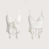 GETADME Summer Y2k Clothes Sexy Crop Tops Women's Corset Lace Bandage T-shirt Camisole Woman Sling Tank Top Fashion Sleeveless Waistcoat