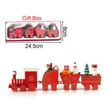 GETADME Christmas Wood Train Decoration,Christmas Ornaments With Moving Train,Home Noel,Happy New Year 2025 Gifts