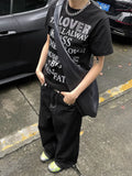 GETADME Y2k Embroidered Black Wide Leg Jeans Women American Retro Casual Loose Denim Pants Streetwear 2025 New High Waist Baggy Trousers