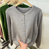 GETADME Autumn Winter Long Sleeve Sweaters Women Cardigans O-Neck Knitted Women Sweater Women Tops Knitwear Clothing Fashion JJ01