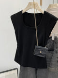 GETADME 2025 Female Elastic Slim Casual Vests Pullover Camis Summer Spring Striped Tank Tops Women Sleeveless Knitted T-Shirts Crop Tops