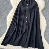 GETADME YuooMuoo Chic Fashion Elegant Patchwork Knitted Maxi Dress 2025 Summer Lady Turn-down Collar Shirt Sweater Dress Party Vestidos