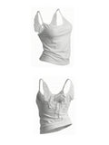 GETADME Angel Wings Vest 3D Embossed Wings Embroidery Spaghetti Strap Vest Y2K Women Gothic Fashion Summer Sexy Slim Backless Short Top