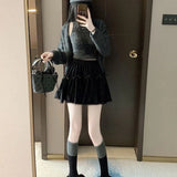 GETADME Women's Bow Skirt Spring2025New French Sweet High Waist Cake Lace PuffyAShort Skirt
