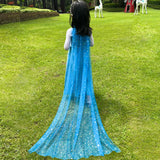 GETADME Elsa Dress Cloak Summer Snow Queen Party Princess Cape Child Fancy Girls  Christmas Halloween Costume Anna Elsa Dress Up