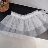 GETADME Y2K Mini Skirts Women Harajuku Aesthetic White Tulle Bandage Skirt Japanese Vintage Lolita Lace Trim Miniskirt Matching Pants
