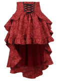 GETADME 2025 New Retro Gothic High Waist Swallowtail Skirt Women's Steampunk Vintage Lace Up Asymmetrical High Low Skirts Outfits Party