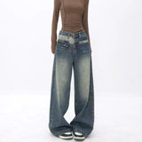 Getadme-Y2k Streetwear Loose Denim Trousers Female Gyaru Clothes Vintage Wide Leg Baggy New Jean Women Autumn High Waist Pants Woman