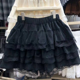 GETADME Japanese Y2k Cute Ruffled Plaid Skirt Punk Rock Subculture Cake Skirts Japanese Preppy Style Casual New 2025 Women Skirts