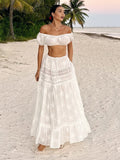 GETADME Two Piece Set Women Top Skirt Suit Summer High Waist Skirt Top Lace Suits Bohemian Skirt Bodycon Maxi Skirt Vintage Skirt Sets