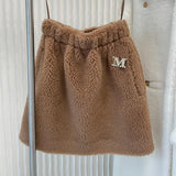 New Winter Teddy Bear Skirt Women High Quality Camel Wool Blend Skirt Fashion Warm Alpaca Wool Skirt Thick Female Autumn Winter