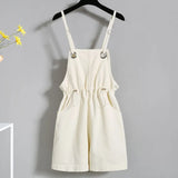 GETADME Summer Korean Fashion Striped T-shirt Overalls Set for Women Korean Leisure Joker Girls Student High Waist Shorts Clothing Sets