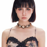 GETADME 핸드메이드 니치 워치 펜던트, 구리 보석 스플라이스, 사이버펑크 디자인, 여성용 목걸이