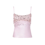 GETADME Sexy Sequins Tassel Skirt Sets Women Sling Crop Tops Hip Package A-line Short Skirts 2025 Summer Chic Beach Party Outfits Lady