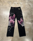 GETADME Japanese Harajuku Jeans Mens New Dragon High Quality Jeans Gothic Y2K Vintage Hip Hop Streetwear Denim Fabric Wide Leg Pants