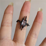 GETADME Vintage Goth Thorny Rose Couple Rings For Men Women Charm Irregularity Opening Stainless Steel Punk Finger Ring Jewelry Y2k Gift