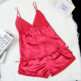 GETADME 2025 Summer New Pajamas Suit Lace Up Cami&shorts 2Pcs Lingerie Sleepwear Rayon Homewear Women Loose Loungewear Big Size 3Xl