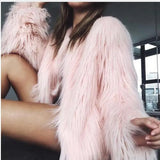 Getadme-Winter New Faux Fur Coat Women Jacket Female Fuzzy Fur Coat Winter Thick Warm Fluffy Artificial Fur Casual Jacket Outerwear