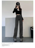GETADME New Autumn And Winter Styles Suitable For All Seasons Basic Jeans For Women High Waist Retro Wide Leg Versatile And Casual Jeans