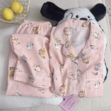 GETADME Casual Autumn New Simple Soft Women's Long Sleeve Pajamas Set Plaid Korean Style Solid 2 Suit Set Sleepwear Fashion Loungewear