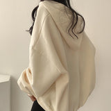 Getadme Style Loose Women Hoodies Outerwear Bat Sleeve Hooded Pullovers Tops  New Autumn All-Matched Chic Female Sweatshirt