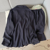 GETADME Embroidery Dog Vintage Plaid 2 Piece Suit Pyjama Femme Korean Style Casual Soft Fashion Women's Pajamas Autumn New Sleepwear