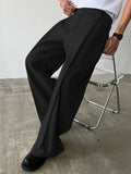 GETADME Men's High Waist Wide Leg Suit Pants Casual Loose Straight Leg Dress Pants Formal Business Streetwear Black Trousers S-2XL 1 Pie