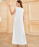 GETADME 베이직 플레인 언더 새틴 아바야 이너 드레스 고품질 화이트 민소매 슬립 드레스 화이트 플레인 이드 라마단 이슬람 의류