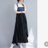 GETADME 2025 Summer New Elegant Women's Dress Loose Denim Patchwork Chiffon Overalls Sexy Suspender Dress Spaghetti Strap Robe KE903