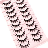 GETADME Eyelashes 10 Pairs Mange Lashes 3D Cat Eye Lashes Faux Mink Lashes Natural Fluffy False Eyelashes Wispy Makeup Tools