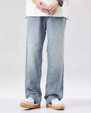 GETADME Men's Denim Pants Vintage Washing Wide Leg Loose Jeans Casual Straight American Style  Street Men Trousers Four Seasons New 2026