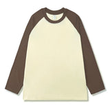 GETADME AOSSVIAO 2025 Women's Autumn Winter Fashion O Neck T-Shirt Female Loose Long Sleeve Tees 100% Cotton Patchwork Casual Tops