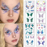 Getadme-Fairy Butterfly Wings Shiny Tattoo Sticker Waterproof Eyes Face Hand Body Art Fake Tattoos For Women Makeup Dance Music Festival