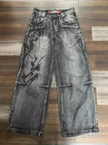 GETADME American Y2K 2025 New Baggy Wide Leg Black Jeans Overszied Women Street Casual Joker Denim Pants Couple Jeans Vintage Streetwear