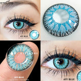 GETADME Eyeshare lentes de contato coloridas para olhos, 2 peças, anime, cosplay, lentes coloridas, azul, roxo, dia das bruxas, lentes de contato, maquiagem de beleza