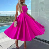 GETADME Women Fashion Solid Color Banquet Dress Elegant Temperament Big Hem Long Dress Sexy 2025 One Shoulder Sleeveless Party Dresses