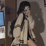GETADME Striped Loose Cardigan Women Y2K Vintage 2025 Autumn Winter Single Breasted Sweater Streetwear Casual Korean Female Knitted Coat
