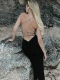 GETADME Cryptographic Sexy Backless Bandage Maxi Dress for Women Summer Holiday Fashion Elegant Sleeveless Club Party Dresses Vestido