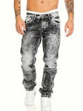 GETADME European American Jeans Men's Autumn New Slim Elastic Trousers Fashionable Vintage Wash Denim Pants Male Streetwear