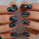 GETADME 24Pcs Solid Color Wine Red Design Fake Nail Short Square Press on False Nails Simple Detachable Finished Full Cover Nail Tips