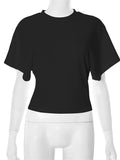 GETADME Tossy White Casual Autumn T-shirt Pullover For Women Bandage High Waist Long Sleeve Commute Loose Tee Female Solid T-shirt 2025