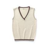 Getadme Sleeveless Sweater Vest Women Men V-neck Preppy Students Boys Girls Classic Spring Knitted Jumper Korean Fashion Retro Vest